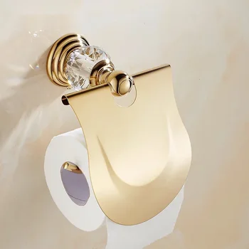 European style gold Crystal Bathroom Roll Paper Holders polishing copper WC tissue rack wall mounted
European style gold Crystal Bathroom Roll Paper Holders polishing copper WC tissue rack wall mounted