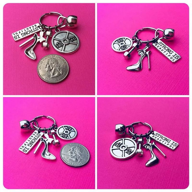 New Barbell Dumbbell High Heels Weightlifting Exercise Gym Keychain Keyring Fashion STRONG IS BEAUTIFUL Key Chains Jewelry Gift
New Barbell Dumbbell High Heels Weightlifting Exercise Gym Keychain Keyring Fashion STRONG IS BEAUTIFUL Key Chains Jewelry Gift
