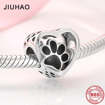 Authentic 925 Sterling Silver Dog Animal Footprint Cat Heart Beads Charm Fit Original JIUHAO Bracelet Bangles DIY Jewelry
Authentic 925 Sterling Silver Dog Animal Footprint Cat Heart Beads Charm Fit Original JIUHAO Bracelet Bangles DIY Jewelry