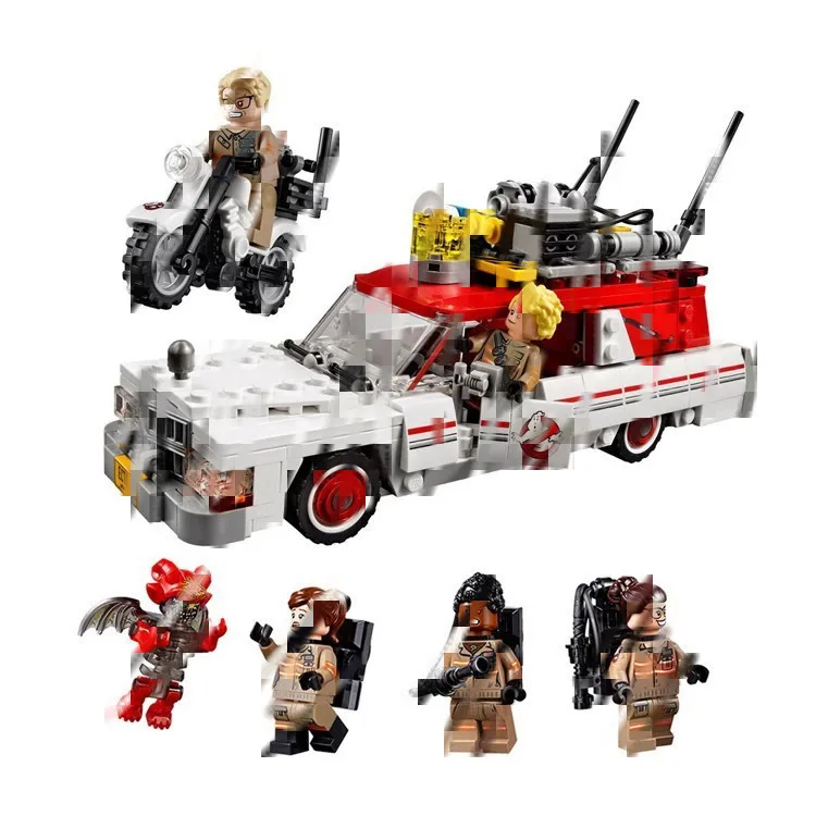 586pcs Ghostbusters Ecto-1 & 2 Movie Police Cars 16032 Figure Building Blocks Assemble Children Toys Compatible With 75828 |