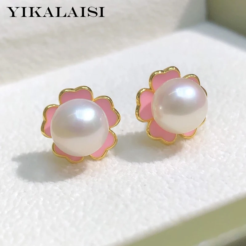 YIKALAISI 7-8mm Round Natural Freshwater Pearl Earrings Jewelry For Women 925 Sterling Silver Earrings Flowers Wholesales
YIKALAISI 7-8mm Round Natural Freshwater Pearl Earrings Jewelry For Women 925 Sterling Silver Earrings Flowers Wholesales