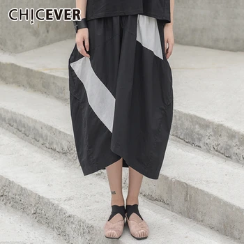 CHICEVER 2020 New Spring Summer High Elastic Waist Black White Split Joint Hit Color Half-body Skirt Women Fashion Tide
CHICEVER 2020 New Spring Summer High Elastic Waist Black White Split Joint Hit Color Half-body Skirt Women Fashion Tide