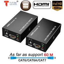 

Super Quality 169ft HDMI Splitter Extender 60m Over UTP RJ45 Cat5e Cat6 Cat7 Cable Support HD 1080P 1 Transmitter To 1 Receivers