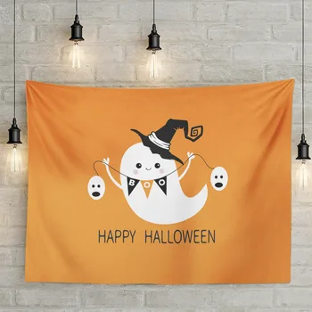 Cute Tapestry Orange Text Pumpkin Head Ghost Cartoon Castle Curtain Living Room 150*200Cm Polyester Decoration Halloween Sheets
Cute Tapestry Orange Text Pumpkin Head Ghost Cartoon Castle Curtain Living Room 150*200Cm Polyester Decoration Halloween Sheets