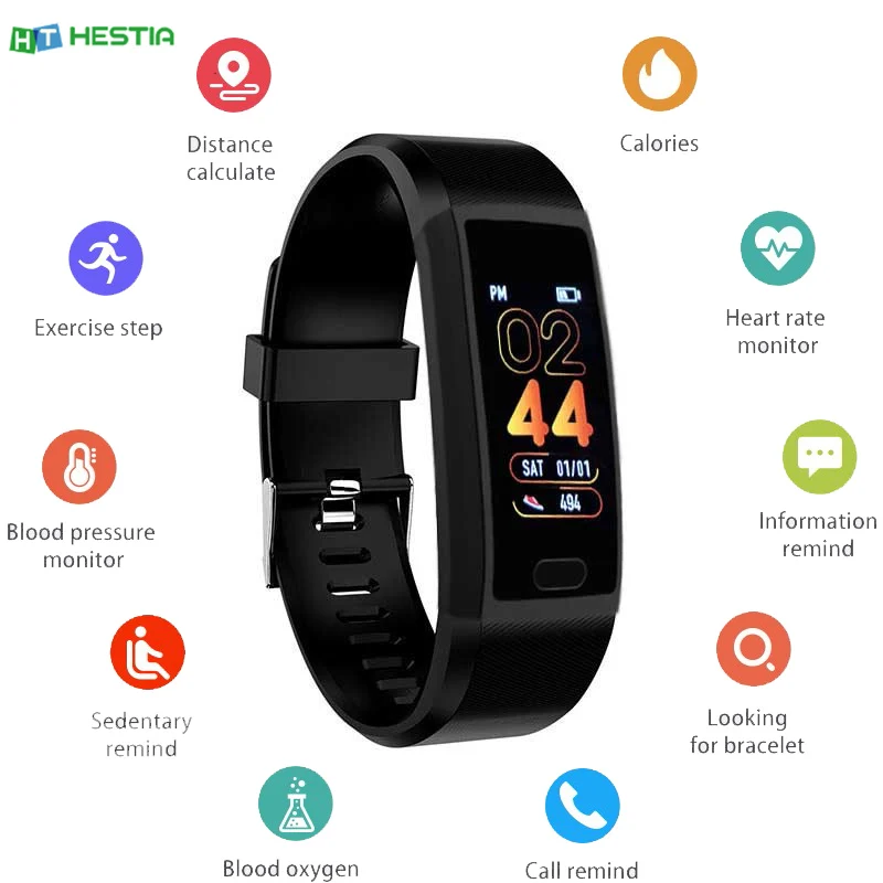 Fitness Bracelet with Pressure Measurement Tracker Pedometer Smart Band Health Heart Rate Monitor Activity Clock Wristband
Fitness Bracelet with Pressure Measurement Tracker Pedometer Smart Band Health Heart Rate Monitor Activity Clock Wristband