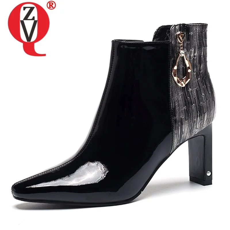 ZVQ party ankle boots wine red patent leather Chelsea boots autumn winter plush zipper 7.5cm high heels women's shoes 34-42 size
ZVQ party ankle boots wine red patent leather Chelsea boots autumn winter plush zipper 7.5cm high heels women's shoes 34-42 size