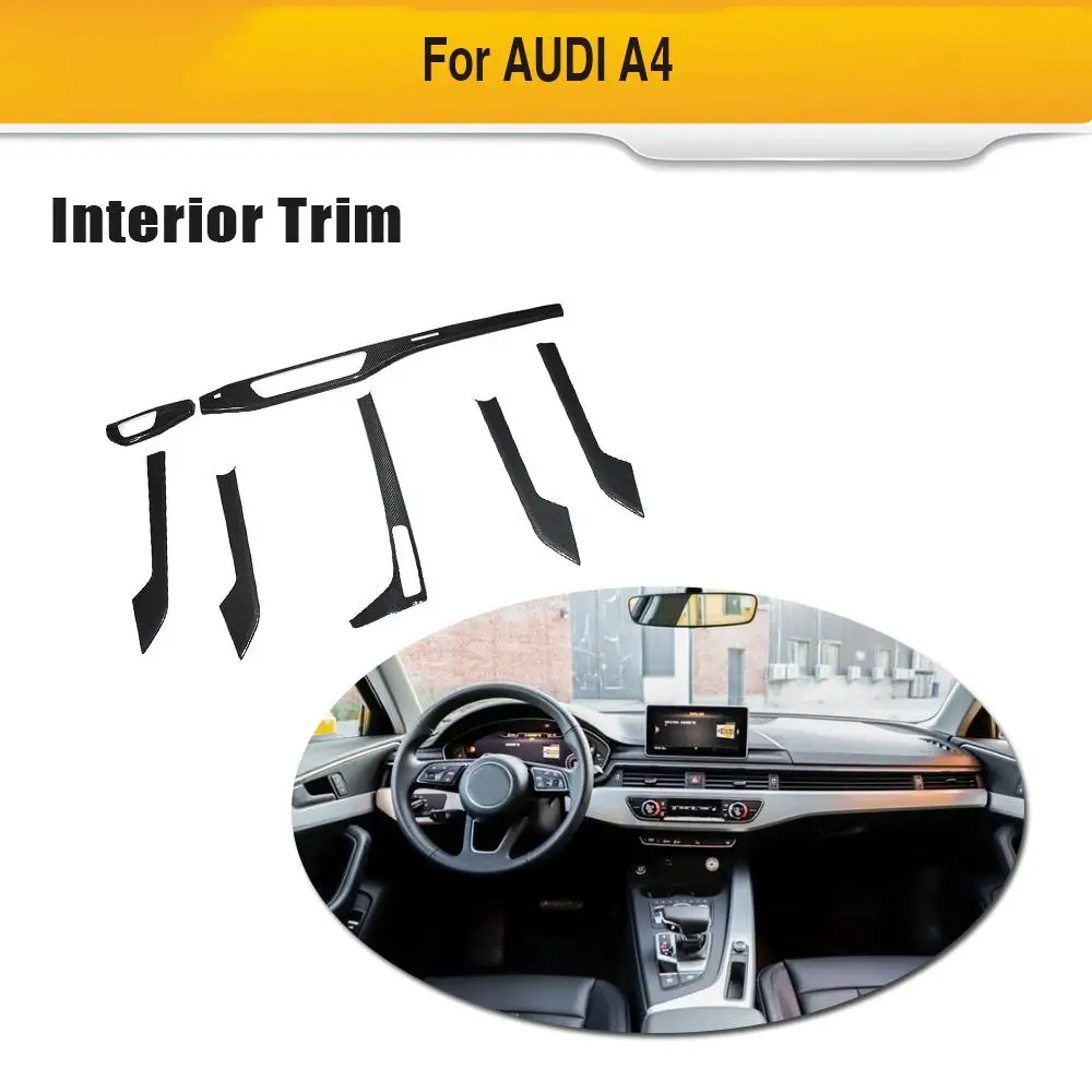 Внутренние молдинги из углеродного волокна отделка для Audi A4 B9 2016-2019 Центральная