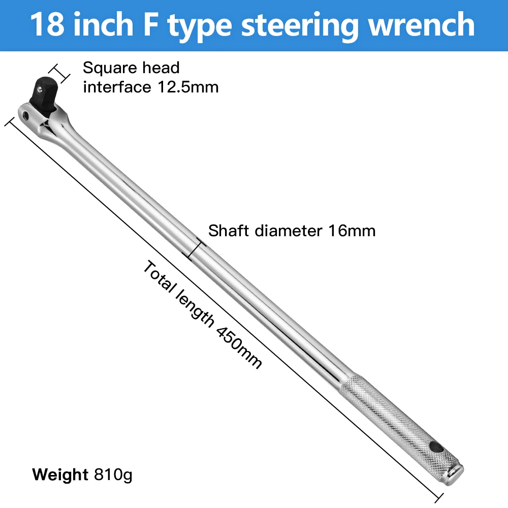 Generic (18 Inch)Socket Torque Wrench 1/2 F Rod 18" Long Force Bar