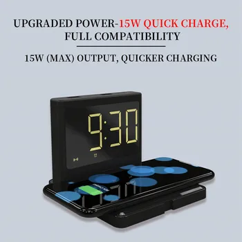 LCD 15W Alarm Clock Fast Wireless Charger For iPhone Samsuang Charging Pad Calendar Clock Thermometer cargador inalambrico
LCD 15W Alarm Clock Fast Wireless Charger For iPhone Samsuang Charging Pad Calendar Clock Thermometer cargador inalambrico