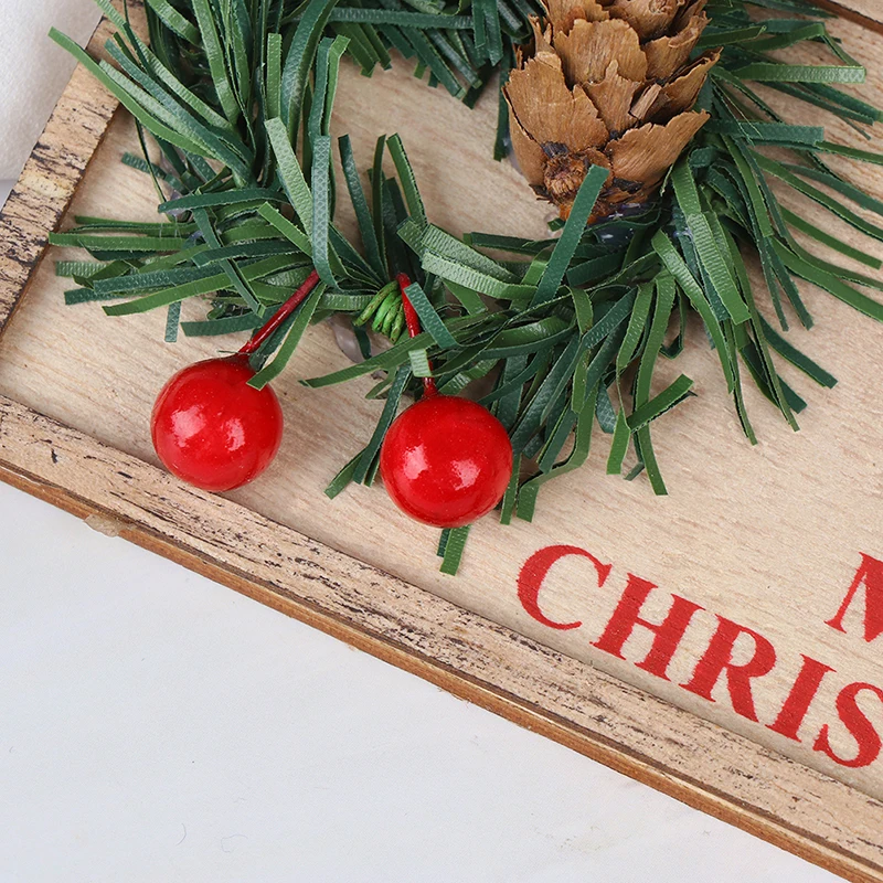 new year santa claus natural wood christmas door tree ornaments