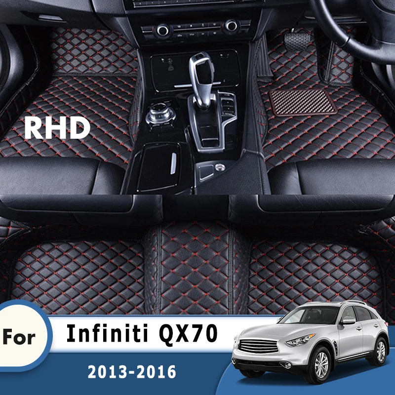 

RHD Car Floor Mats For Infiniti QX70 2016 2015 2014 2013 Carpets Auto Parts Interior Rugs Pedals Covers Custom Foot Pads