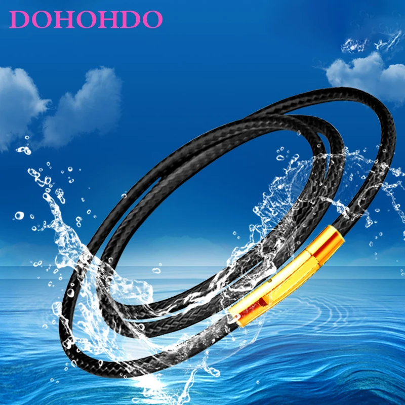 

40-80cm 2/3mm Black Leather Cord Necklace Cord Wax Rope Lace Chain With Stainless Steel Magnetic Clasp For DIY Necklaces Jewelry