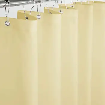 Solid Hotel Shower Curtain Fabric Waterproof Bathroom Curtain with Rings/Hooks, Extra Long Size 72 by 78-Inch, Light Yellow 
Solid Hotel Shower Curtain Fabric Waterproof Bathroom Curtain with Rings/Hooks, Extra Long Size 72 by 78-Inch, Light Yellow