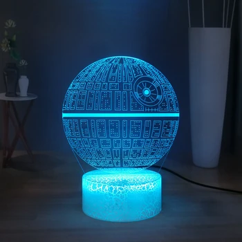 NEW Crack Base Death Star LED Night Light Star Wars 3D Visual Table Lamp RGB Colorful Desk Lamp Switch Bedroom Night Lamp
NEW Crack Base Death Star LED Night Light Star Wars 3D Visual Table Lamp RGB Colorful Desk Lamp Switch Bedroom Night Lamp