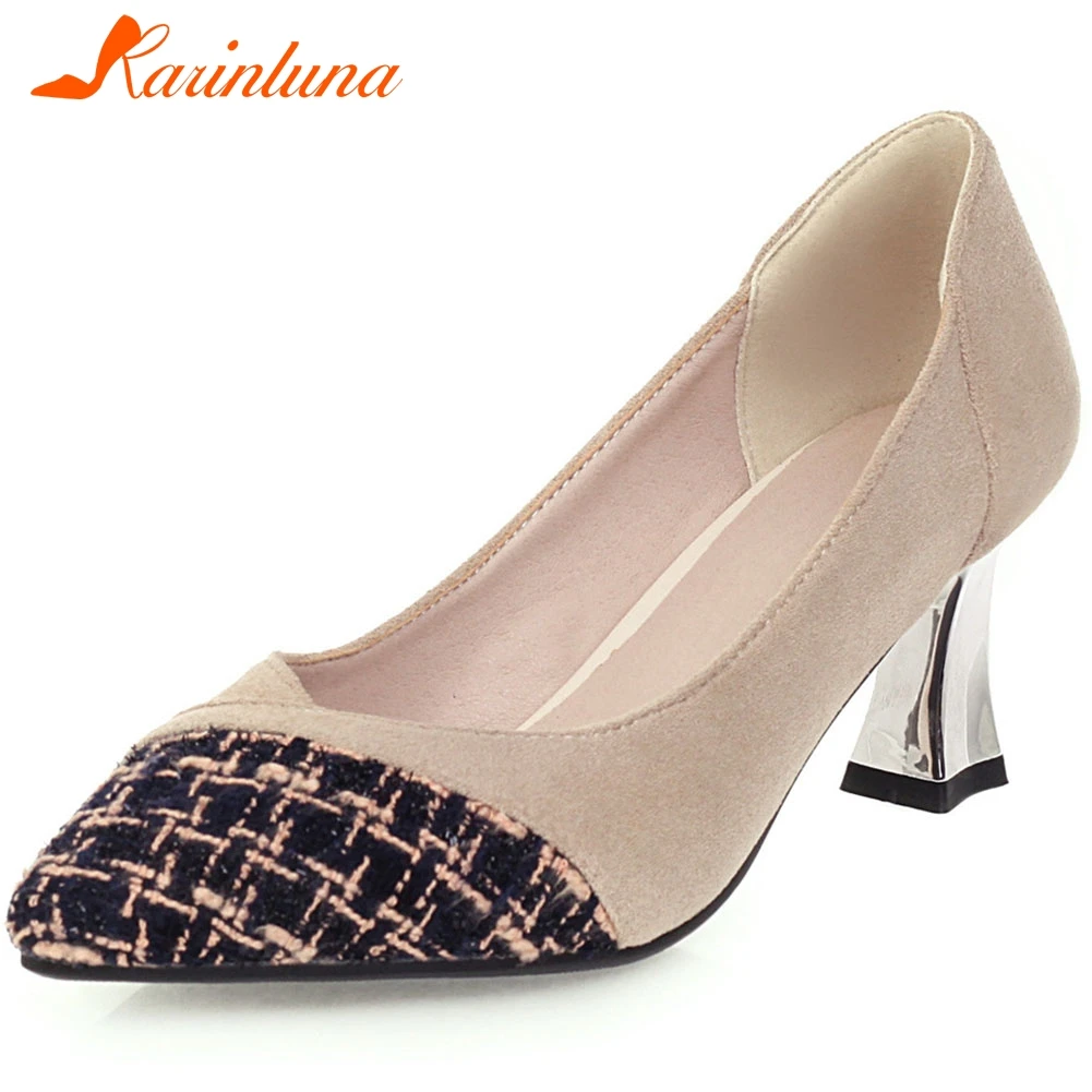 KARINLUNA Elegant Shallow Lady Office Comfortable High Heels Pumps Shallow Spring Casual Cloth Flock Pumps Women Shoes Woman
KARINLUNA Elegant Shallow Lady Office Comfortable High Heels Pumps Shallow Spring Casual Cloth Flock Pumps Women Shoes Woman