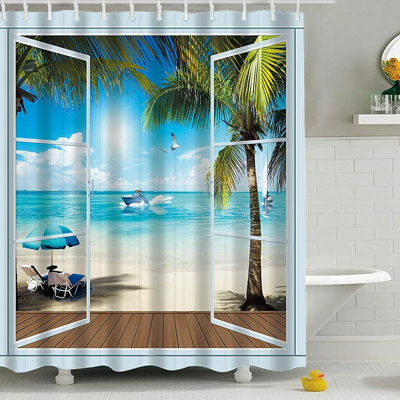 3D Digital Printing Vivid Sandy Beach Scenery Shower Curtain Polyester Waterproof And Mildew Proof Bathroom Curtain
3D Digital Printing Vivid Sandy Beach Scenery Shower Curtain Polyester Waterproof And Mildew Proof Bathroom Curtain