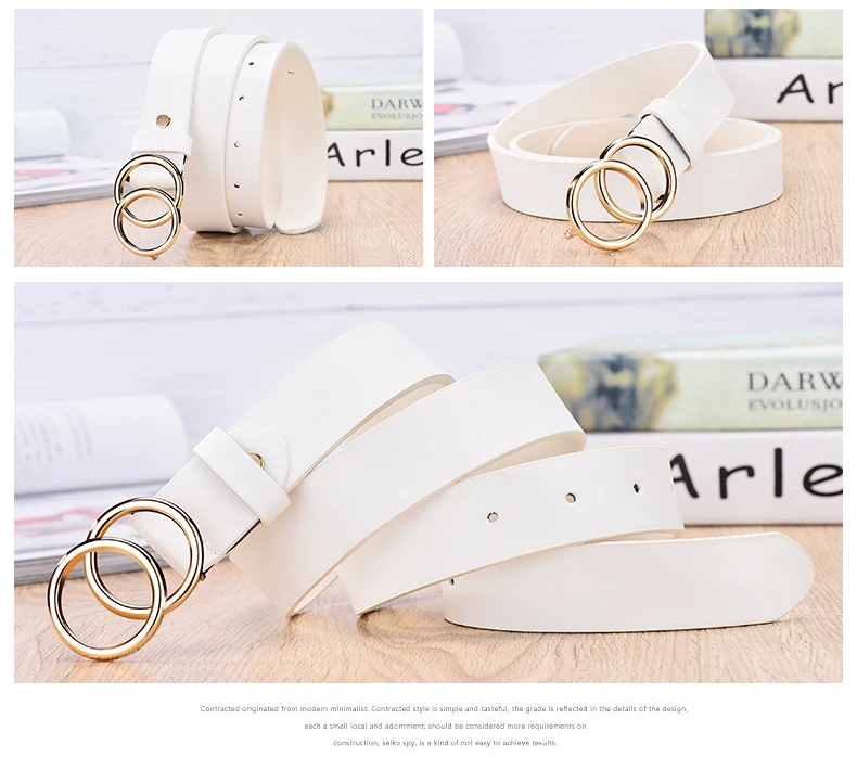 NO.ONEPAUL Designer's famous brand leatherhigh quality belt fashion alloy double ring circle buckle girl jeans dress wild belts H9eb0a5801b914f74ba9de410c35bdcf8s