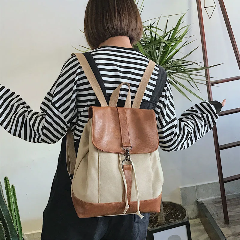 Canvas Backpack Women's 2018 New Style England Street Fashion School Bag Student Korean-style Campus Backpack 
Canvas Backpack Women's 2018 New Style England Street Fashion School Bag Student Korean-style Campus Backpack