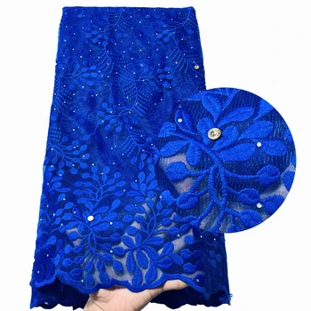 Royal Blue French Lace Fabric 5 Yards/ps Embroidery With Rhinestone Tulle Lace For Sewing Materials African Lace Fabrics XS0326 
Royal Blue French Lace Fabric 5 Yards/ps Embroidery With Rhinestone Tulle Lace For Sewing Materials African Lace Fabrics XS0326
