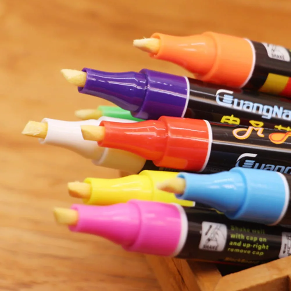 8Pcs/Set 6mm Reversible Tip Highlighter Fluorescent Liquid Chalk Marker Pen For LED Writing Fluorescent Board Pen
8Pcs/Set 6mm Reversible Tip Highlighter Fluorescent Liquid Chalk Marker Pen For LED Writing Fluorescent Board Pen