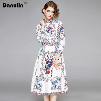 Banulin Spring Autumn Women Dress 2020 Long Sleeve Chic Flowers Printing Casual Holiday Pleated Dress Midi Vestidos Dress Festa
Banulin Spring Autumn Women Dress 2020 Long Sleeve Chic Flowers Printing Casual Holiday Pleated Dress Midi Vestidos Dress Festa