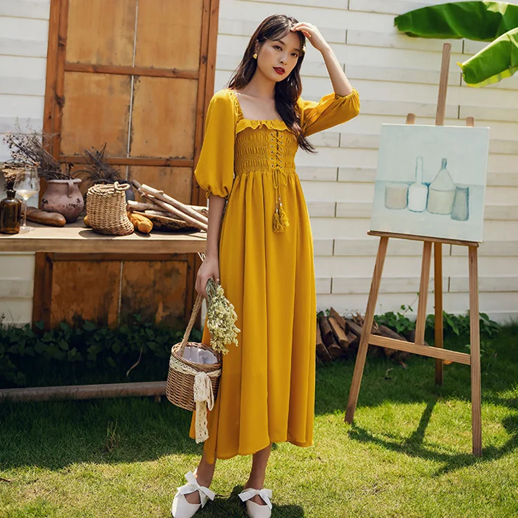 French Palace Retro GIRL'S da fang ling Backless Chiffon Dress Very Fairy of France Non-mainstream Platycodon Grandiflorum Skirt
French Palace Retro GIRL'S da fang ling Backless Chiffon Dress Very Fairy of France Non-mainstream Platycodon Grandiflorum Skirt