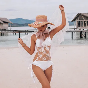 Swimsuit Female Push Up Plus Size Women Bathing Costume Suits Bikini 2020 New White Lace Underwire Sexy One Piece For With Loose 
Swimsuit Female Push Up Plus Size Women Bathing Costume Suits Bikini 2020 New White Lace Underwire Sexy One Piece For With Loose