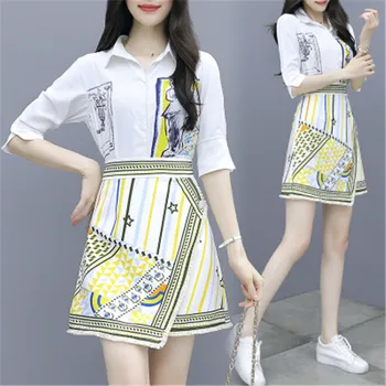 CBAFU fashion luxury print summer 2 piece set turn down collar blouse irregular skirt suit white shirts tassel skirt set F212
CBAFU fashion luxury print summer 2 piece set turn down collar blouse irregular skirt suit white shirts tassel skirt set F212