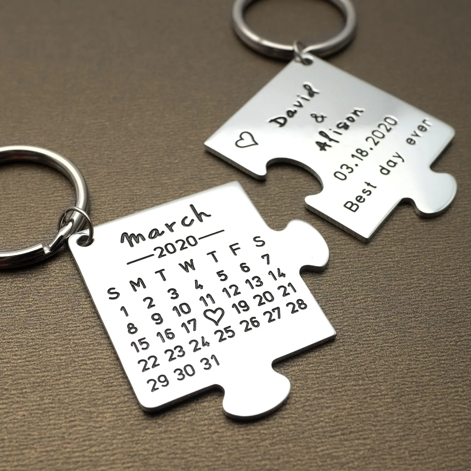 Personalized Keychain Set,Customized Puzzle Piece Key Chain,His and Hers Keychains,Couples Anniversary Gift
Personalized Keychain Set,Customized Puzzle Piece Key Chain,His and Hers Keychains,Couples Anniversary Gift