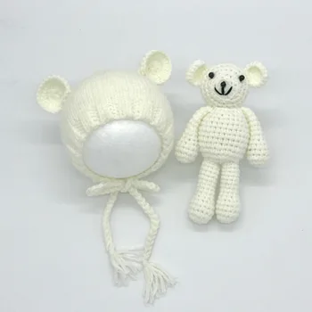 Baby photography fotografia accessories crochet bear +hat handmade newborn studio photo shoot props baby shower gift
Baby photography fotografia accessories crochet bear +hat handmade newborn studio photo shoot props baby shower gift