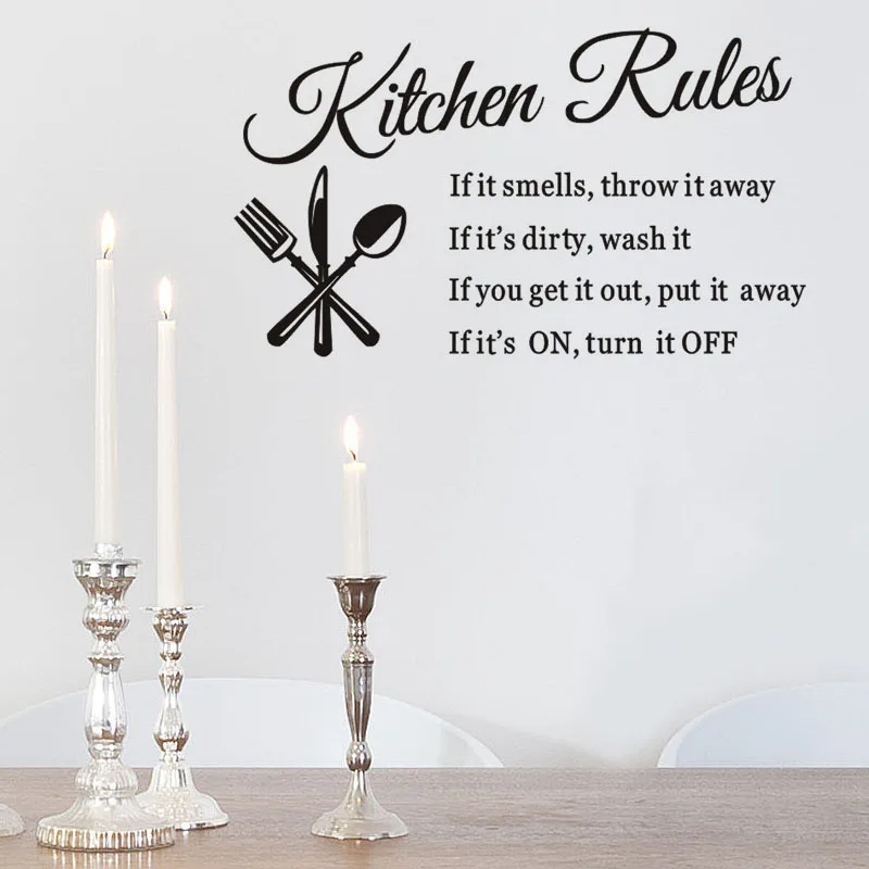 Kitchen rules Letters words sentenses wall sticker kitchen dinning room wall decor for house decoration
Kitchen rules Letters words sentenses wall sticker kitchen dinning room wall decor for house decoration