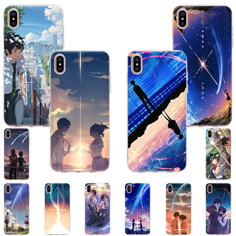 Аниме ваше имя Чехол для мобильного телефона iPhone 12 11 Pro X XR XS Max SE2020 7 8 6 6s Plus 5s мини