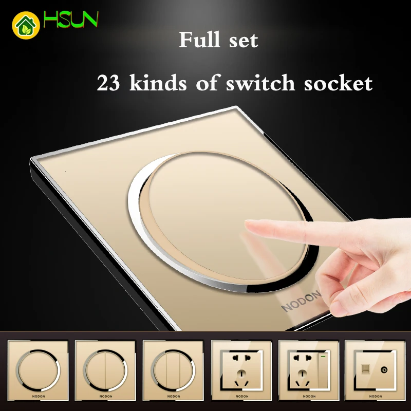 Champagne gold switch socket Type 86 Household Switch socket panel Full set 23 kinds of switch socket Acrylic glass panel
Champagne gold switch socket Type 86 Household Switch socket panel Full set 23 kinds of switch socket Acrylic glass panel