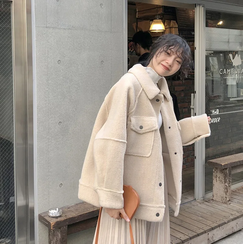 2019 Winter New Pattern Office Lady Style Loose Thick Plush Stand Collar Full Sleeve Solid Color Wide-waisted Coat S840
2019 Winter New Pattern Office Lady Style Loose Thick Plush Stand Collar Full Sleeve Solid Color Wide-waisted Coat S840