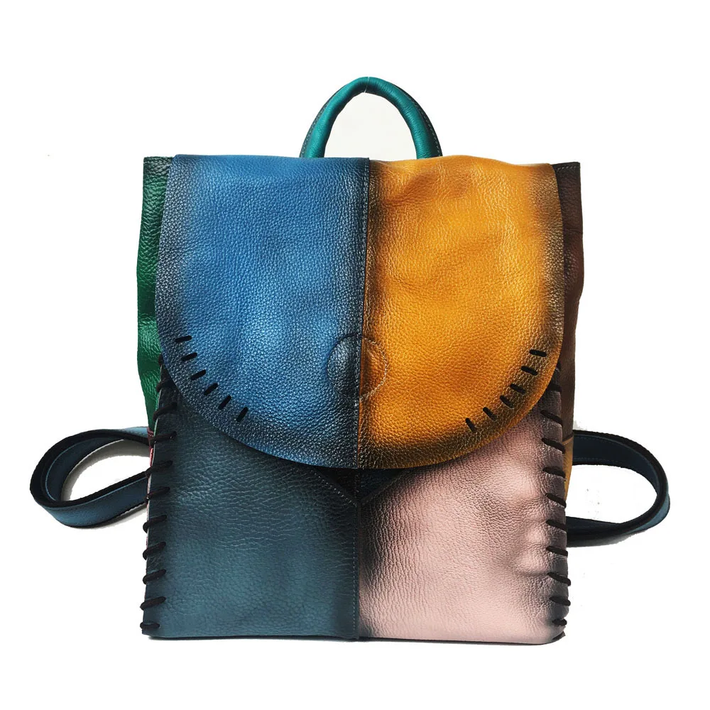 2020 new women's bag simple leisure first layer cowhide big bag retro rub color manual women's bag leather backpack color bags
2020 new women's bag simple leisure first layer cowhide big bag retro rub color manual women's bag leather backpack color bags