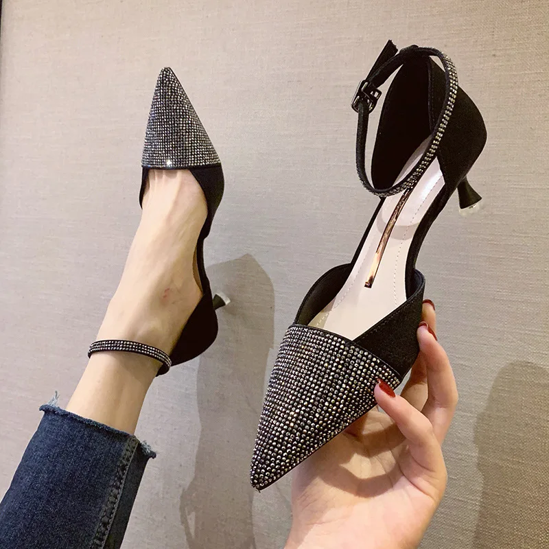 2020 Spring And Autumn A- line with Hallow Sandals High Heel Thin Heeled 5cm Pointed-Toe Man-made Diamond Fairy Wind Shimmering
2020 Spring And Autumn A- line with Hallow Sandals High Heel Thin Heeled 5cm Pointed-Toe Man-made Diamond Fairy Wind Shimmering