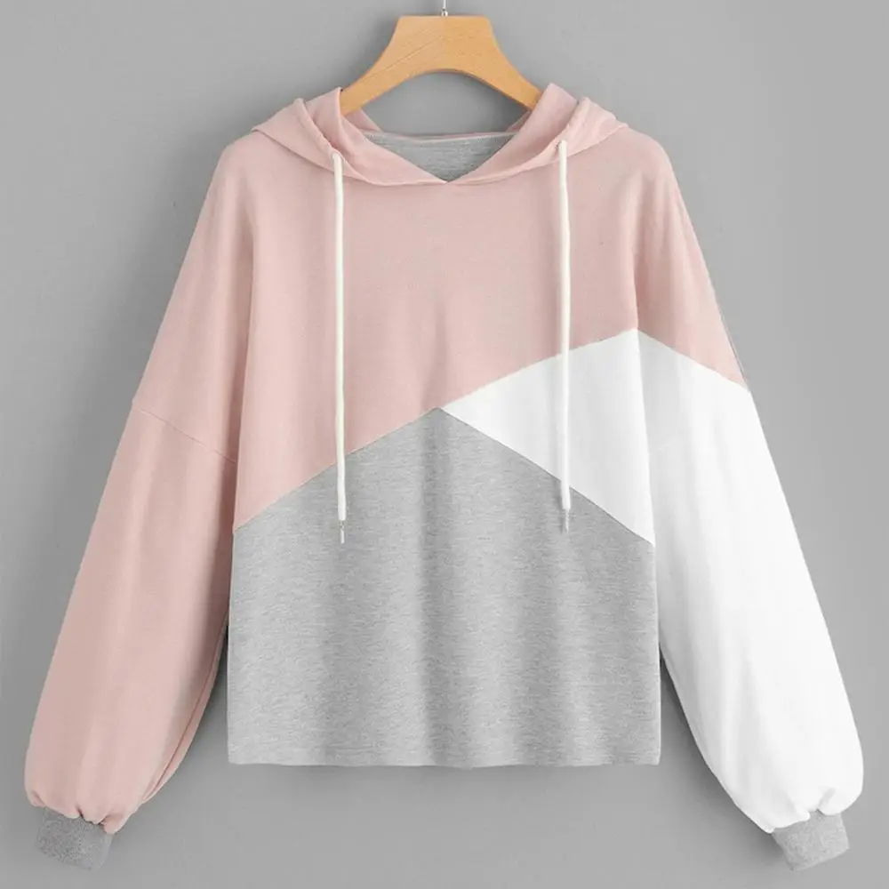 Womens Autumn Long Sleeve Patchwork Drawstring Sweatshirt Hooded Pullover Tops Sudaderas busos para mujer korean sweatshirt 25H
Womens Autumn Long Sleeve Patchwork Drawstring Sweatshirt Hooded Pullover Tops Sudaderas busos para mujer korean sweatshirt 25H
