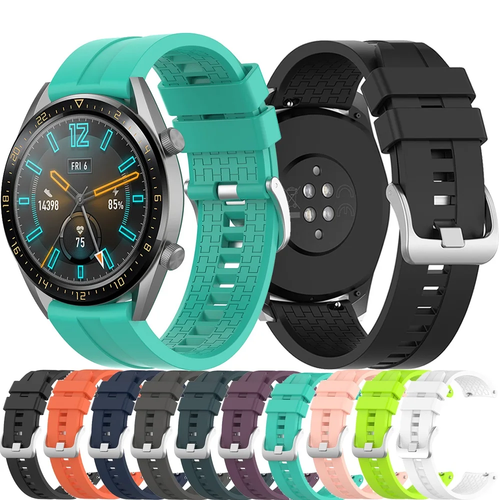 Ремешок силиконовый для часов Huawei watch GT2 samsung Gear S3 active 2 Amazfit GTR 22 мм 20 | Наручные часы