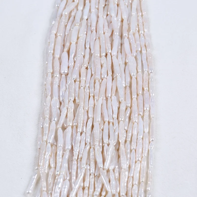 Wholesale 4-5mm white toothpick stick irregular cylinder shape natural freshwater pearls strand
Wholesale 4-5mm white toothpick stick irregular cylinder shape natural freshwater pearls strand