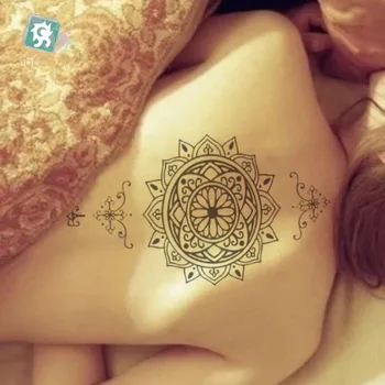 Waterproof Temporary Tattoo sticker large size black Mandala on waist breast back large size women's Water Transfer fake tattoo
Waterproof Temporary Tattoo sticker large size black Mandala on waist breast back large size women's Water Transfer fake tattoo