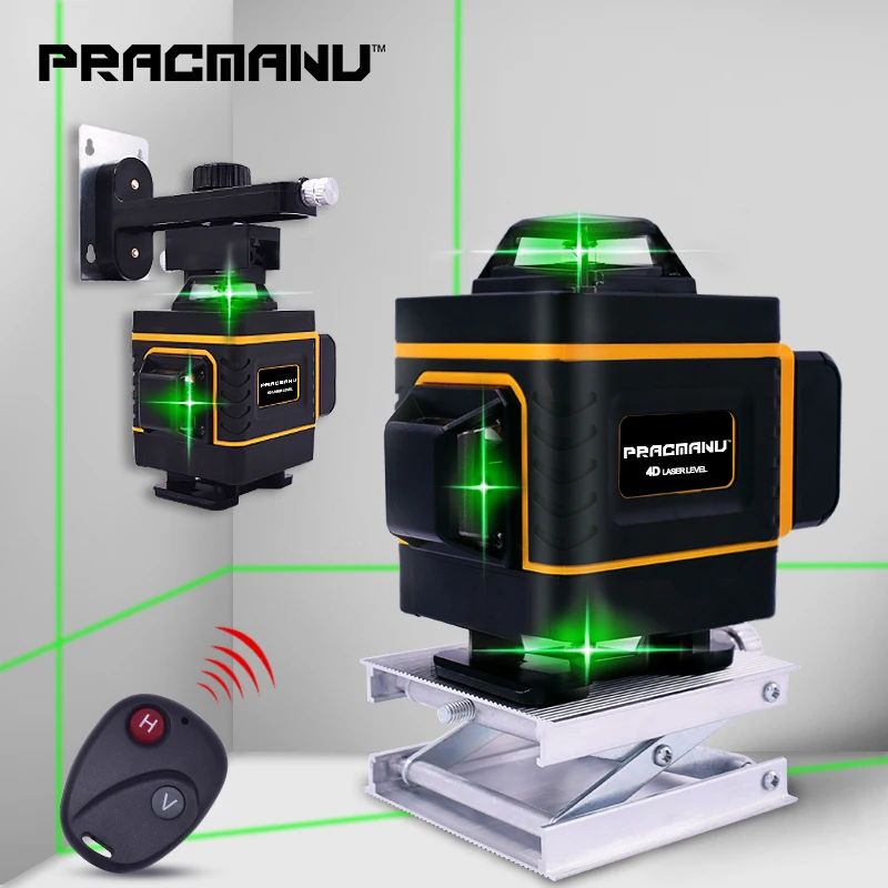 PRACMANU 16 Lines 4D Green Laser Level Horizontal And Vertical Cross Lines With Auto Self-Leveling, Indoors and Outdoors
PRACMANU 16 Lines 4D Green Laser Level Horizontal And Vertical Cross Lines With Auto Self-Leveling, Indoors and Outdoors