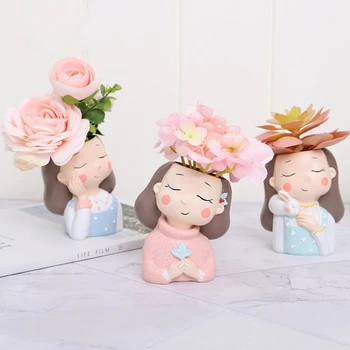 Cute Girl Succulent Planters, Vinyl Flower Pot Pen Holder for Home Table Top Decor
Cute Girl Succulent Planters, Vinyl Flower Pot Pen Holder for Home Table Top Decor