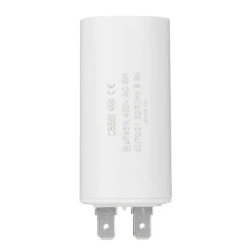 CBB60 Motor Starting Capacitor 450V 8uF Microfarad Capacitor Spade Terminals Suitable For Starting The Motor
CBB60 Motor Starting Capacitor 450V 8uF Microfarad Capacitor Spade Terminals Suitable For Starting The Motor