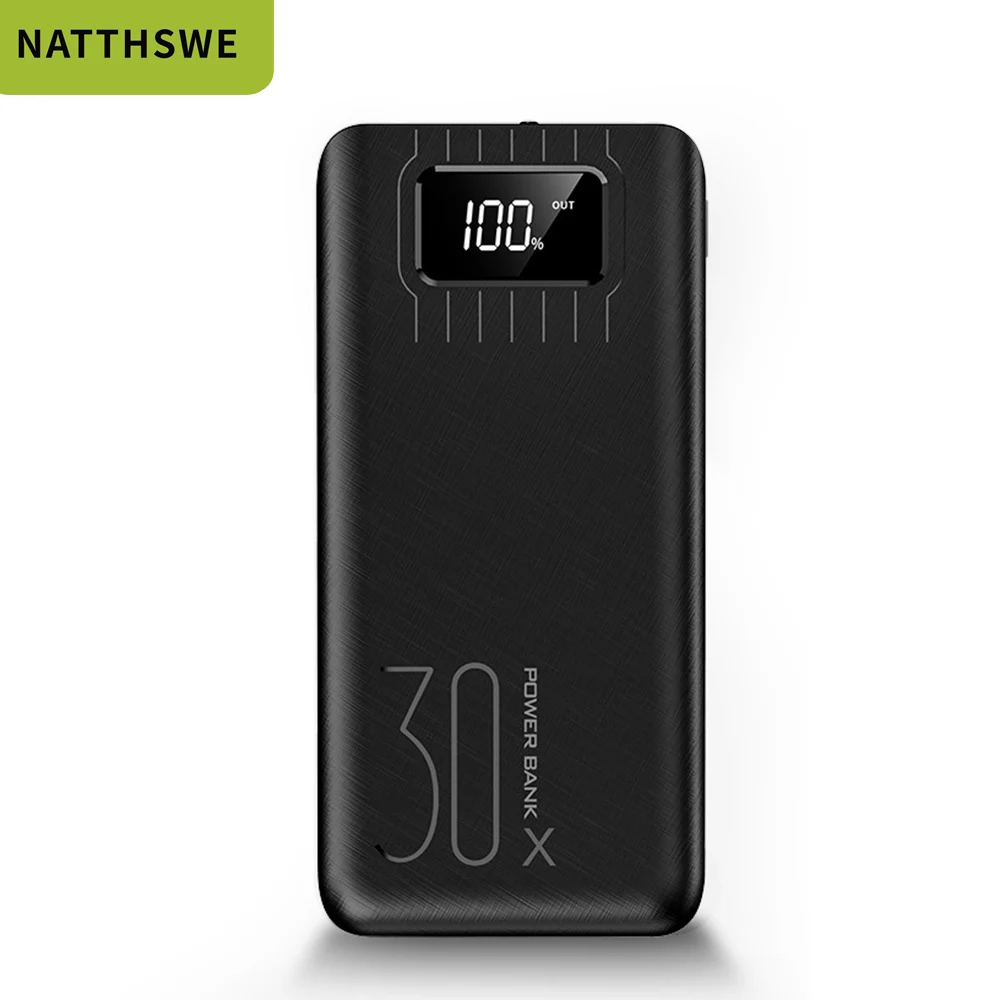 NATTHSWE 30000mAh Large Capacity Mobile Power Bank Big screen Digital Display Portable External Battery with Dual USB Ports
NATTHSWE 30000mAh Large Capacity Mobile Power Bank Big screen Digital Display Portable External Battery with Dual USB Ports