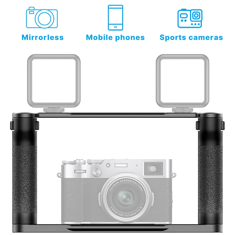 UURig R067 Universal Smartphone Video Rig Dual Handheld Grip Stabilizer DIY Vlog Handle Grip Extend Cold Shoe for Microphone
UURig R067 Universal Smartphone Video Rig Dual Handheld Grip Stabilizer DIY Vlog Handle Grip Extend Cold Shoe for Microphone