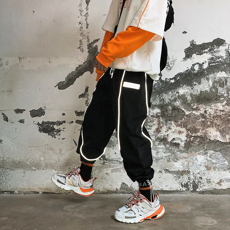 2019 Men's Reflect Light Casual Pants Male Pulling Rope Street Sports Pants Trousers Active Elastic Black Joggers Sweatpants
2019 Men's Reflect Light Casual Pants Male Pulling Rope Street Sports Pants Trousers Active Elastic Black Joggers Sweatpants