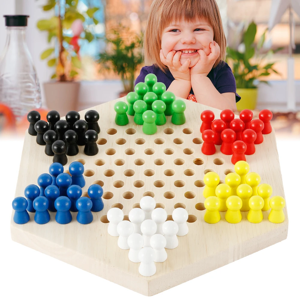 Chinese Checker Game Set Wooden Educational Board Kids Classic Halma Chinese Checkers Set Strategy Family Game Pieces backgammon
Chinese Checker Game Set Wooden Educational Board Kids Classic Halma Chinese Checkers Set Strategy Family Game Pieces backgammon
