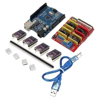 CNC Shield + UNO R3 Board + 4 X DRV8825 Driver Kit For Arduino 3D Printer Module Board
CNC Shield + UNO R3 Board + 4 X DRV8825 Driver Kit For Arduino 3D Printer Module Board