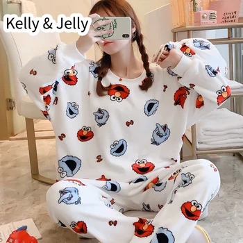 2019 women's pajamas autumn/winter women flannel suit thickened cute girl cartoon print home wear send bag
2019 women's pajamas autumn/winter women flannel suit thickened cute girl cartoon print home wear send bag