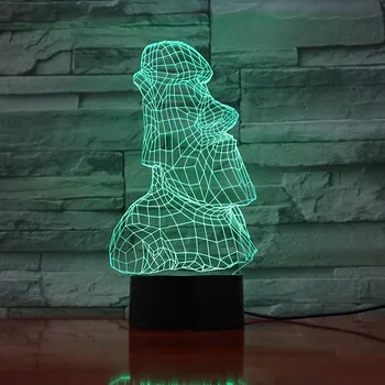App Control 3D Lamp Easter Island Stone Moai Hologram 7 Colors Led Night Light Travel Souvenir Gift Party House Decoration
App Control 3D Lamp Easter Island Stone Moai Hologram 7 Colors Led Night Light Travel Souvenir Gift Party House Decoration